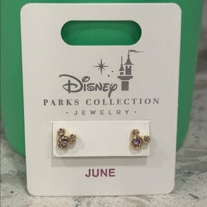 Disney Gold and Purple Mickey Earrings